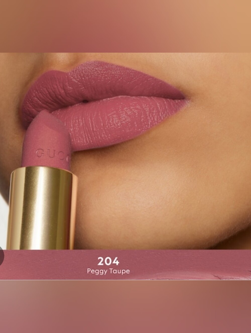 Gucci Matte Lipstick in Peggy Taupe (Gold Case)